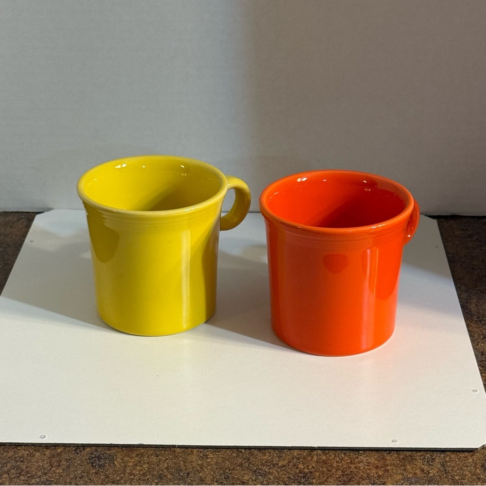 Fiesta Vibrant Yellow and Orange Ceramic Mugs